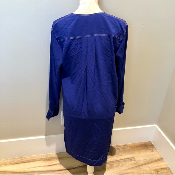 RAG & BONE Shields Long Sleeve Mini Dress in Electric Blue Size Medium - Picture 8 of 13